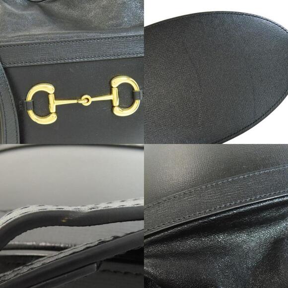 GUCCI Black Leather Horsebit Shoulder Bag - Picture 9 of 11